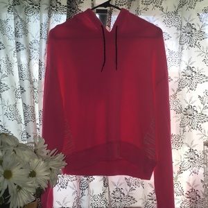 VS PINK neon pink cropped beach hoodie